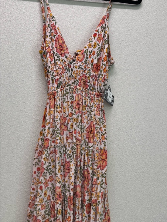 Angie Dresses & Skirts - NWT Angie Floral V-Neck Tiered Mini Dress in Pink and Peach,Various Sizes